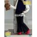  стрейч flare pants Kids девочка брюки осень-зима одноцветный толстый теплый обратная сторона ворсистый ботинки cut брюки Dance спорт 