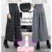  широкий брюки look 40 плата futoshi . зима 50 плата осень гаучо длинные брюки низ женский в клетку большой размер прекрасный ножек красивый . талия резина одноцветный 