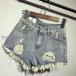  шорты женский шоу хлеб Denim повреждение обработка высокий талия лето короткий хлеб брюки низ брюки большой размер стрейч 