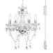 ̲Plug in Chandelier Lighting Small Chrome Chandeliers Candle Style Traditional Chandelier 4-Light Corded Plug in Hanging Lights Crystal¹͢