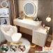  туалетный столик туалетный столик модный стол место хранения дешевый простой велюр style туалетный столик с зеркалом Touch функционирование конечный продукт LED свет один поверхность зеркало 