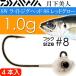月下美人 SWライトジグヘッドSS レッドグロー 1.0g 超極細フック#8 4本入 フックサイズ約1/32oz DAIWA ダイワ アジング Ks2398