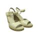 [ снижение цены ]CHANEL Chanel Wedge подошва сандалии G29893 размер 37 1/2C(24.5cm соответствует )pa палатка кожа ( эмаль ) белый здесь Mark цепь б/у ломбард лот 