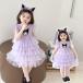  черный mi One-piece девочка летняя одежда короткий рукав Princess платье chu-ru нежный кекс юбка симпатичный подарок подарок 90/100/110/120/130/140CM