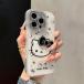  Kitty смартфон кейс лента имеется iPhone16 Pro/15/14/13/12 подходит для всех моделей ударопрочный мягкий чехол симпатичный подарок подарок 