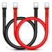 Lpluziyyds Battery Inverter Cable, 2pcs 3AWG/25mm2 100cm 12V Red and Black Car Battery Charger Cable Leads with M10 Ring Terminals Copper Wire for Tru