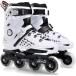  роликовые коньки ролик skate размер регулировка возможность для взрослых детский девочка мужчина начинающий предназначенный выносливость тихий звук безопасность черный белый 