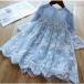  One-piece Kids белый One-piece длинный длина формальный оборка рукав гонки One-piece juni адрес гонки презентация Корея ребенок одежда девочка One-piece 