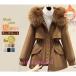  Mod's Coat женский обратная сторона ворсистый обратная сторона боа жакет с капюшоном . талия настройка возможность с мехом Parker пуховик жакет длинный длина защищающая от холода одежда 