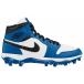 硼 塼  å Men's Jordan 1 Alpha Menace Mid Football Cleats Black/Royal