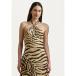 ե ԡ ǥ ȥåץ ZEBRA PRINT RUFFLE TRIM GEORGETTE GOWN - Occasion wear - cream/brown