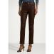 ե 奢ѥ ǥ ܥȥॹ HIGH RISE LAMBSKIN STRAIGHT ANKLE TROUSERS - Leather trousers - dark hickory