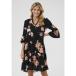 ե ԡ ǥ ȥåץ KAEDITA AMBER - Day dress - black   peach flower print