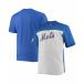եʥƥ T ȥåץ  Men's Royal and Heathered Gray New York Mets Big and Tall Colorblock T-shirt Royal, Heathered Gray