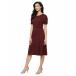   եå ˥å&  ǥ Women's Crew Neck Sweater Midi Dress Wine