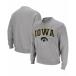  ѡåȥ   Men's Iowa Hawkeyes Arch and Logo Crew Neck Sweatshirt Heather Gray