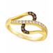   ꡼  Nude Diamond & Chocolate Diamond Abstract Openwork Ring (1/4 ct. t.w.) in 14k Gold 14K Honey Gold Ring