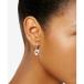 ʥɥ꡼ ԥ ꡼  Gold-Tone Imitation Mother-of-Pearl Flower Drop Small Earrings White