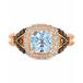   ꡼ ǥ Sea Blue Aquamarine (1-1/4 ct. t.w.) & Diamond (3/4 ct. t.w.) Halo Ring in 14k Rose Gold No Color