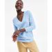 㡼 ˥å&  ǥ 100% Cashmere Women's V-Neck Long-Sleeve Sweater, PXS-XXL, Macy's Exclusive Soft Blue
