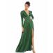 ޥå ԡ ȥåץ ǥ Women's Ieena Satin Puff Shoulder Rhinestone Encrusted Gown Emerald green