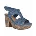   塼 ǥ Women's Osanna Woven Raffia Platform Sandals Washed Denim