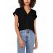 󥹥ࡼ åȥ ȥåץ ǥ Women's Split-Neck Short-Sleeve Blouse Rich Black