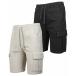 饯Хϥӥå 奢ѥ ܥȥॹ  Men's 2-Pack Super Flex Stretch Cargo Jogger Shorts Black, Stone