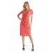 ֥󥳥ե ԡ ȥåץ ǥ Petite Short Sleeve Knee Length Dress Coral