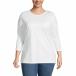 󥺥 åȥ ȥåץ ǥ Women's Plus Size 3/4 Sleeve Cotton Supima Crewneck Tunic White