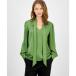 ƥϥ åȥ ȥåץ ǥ Women's Bow-Neck Tie Blouse Forest Moss