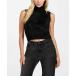 ˥å&  ǥ Women's Mei Turtleneck Cropped Sweater Top Jet black