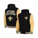 ������Х󥯥� ���㥱�åȡ��֥륾�� �������� ��� Men's Black, Gold New Orleans Saints Player Option Full-Zip Hoodie Jacket Black, Gold
