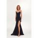 ߥ륫 ԡ ȥåץ ǥ Women's Black Strapless Evening Gown With Thigh Slit Black