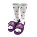 饤  塼  Los Angeles Lakers ISlide Pattern Socks & Slide Sandals Bundle White