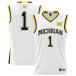 ǥ졼 ˥ե ȥåץ  #1 Michigan Wolverines GameDay Greats Unisex Lightweight Basketball Jersey White