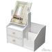  cosme box зеркало имеется настольный туалетный столик ящик для косметики Mini туалетный столик туалетный столик cosme кейс для хранения зеркало регулировка угла возможно выдвижной ящик имеется белый MDM