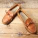 USA LLBean кожа deck shoes Brown женский 26cm соответствует чай мокасины America б/у одежда 