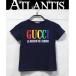 GUCCI прекрасный товар Gucci Kids короткий рукав футболка темно-синий size4