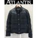 CHROME HEARTS Ginza shop Chrome Hearts in voice attaching STIFF down jacket leather × wool size:L black 94461