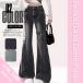  flare pants Denim брюки ботинки cut пояс с подвязками лента женский Корея мода Street Y2K шт .. модный прекрасный ножек .ko-te