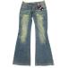  женский мода низ джинсы Denim стрейч брюки 67cm( класть размер 78cm) темно-синий серия 1125
