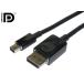 4K対応　DP1.2 Mini Displayport 20P オス (Thunderbolt) ⇔ Displayport 20P オス 変換ケーブル 黒 1m【ネコポス送料無料】