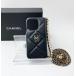 CHANEL Chanel matelasse здесь Mark жемчуг цепь iPhone15Pro кейс черный 