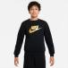 [NIKE] Nike Nike YTH NSW Club флис Gold L/S Crew (HQ0975)(010) черный /( металлик Gold )[ посылать за товар ]