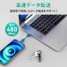 AUKEY USB�P�[�u�� �X�g���b�v�^  type-A to Lightning ���C�g�j���O 10cm �L�[�z���_�[�^ �f�[�^�]�� 480Mbps CB-AKL6 �I�[�L�[ ���� �֘A�摜3