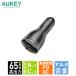 å 㡼㡼 USB-A USB-C 3ݡ  65W  ޥ ΡPC MacBook 3Ʊ 2ǯݾ AUKEY  Rapide Mix 65W CC-Y24-GY