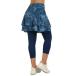 ANIVIVO Skirted Leggings for Women Capri, Athletic Tennis Skirt with Leggings Golf Pickleball Clothes with Pockets(Blue Tie-dye XXL)