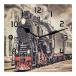 DXTKWL Vintage Industrial Engine Train Wall Clock Silent Non Ticking 12 Inch Square Clock Decor for Home Kitchen Bedroom Desktop Stand Living Room Dec