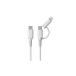 LN�ϊ��R�l�N�^�t C-C�P�[�u�� 1.2m WH �[�d�� �[�d�P�[�u�� Lightning Type-C CC�P�[�u�� �� �f�[�^���ݓ]�� �}���`�[�d MFi�F�� �J�V���� AJ-676
